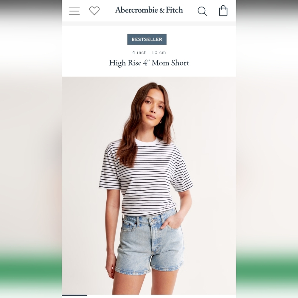 Abercrombie and Fitch The 4" High Rise Mom Short